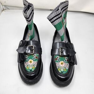 Fendi Marie Antoinette Embroidered Leather Shoes Size 38